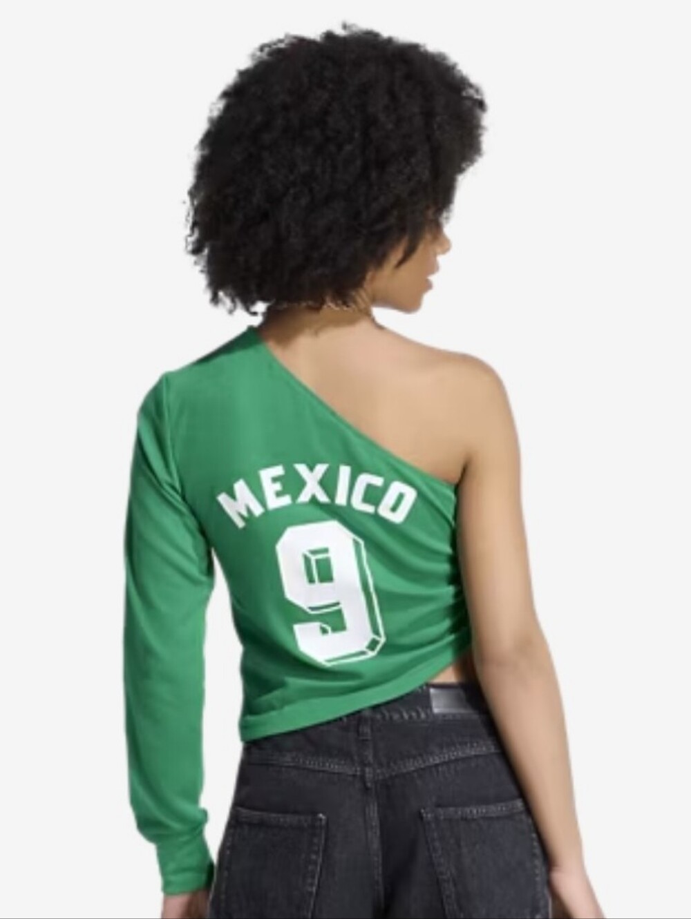 adidas Women's One-Shoulder Mexico BB Jersey - Green - Picture 2 of 7